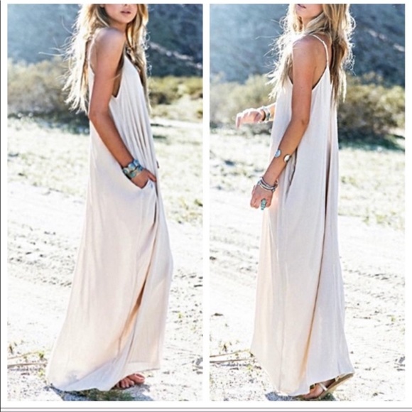 #22 Adjustable straps loose fit pocket maxi dress - Picture 2 of 4